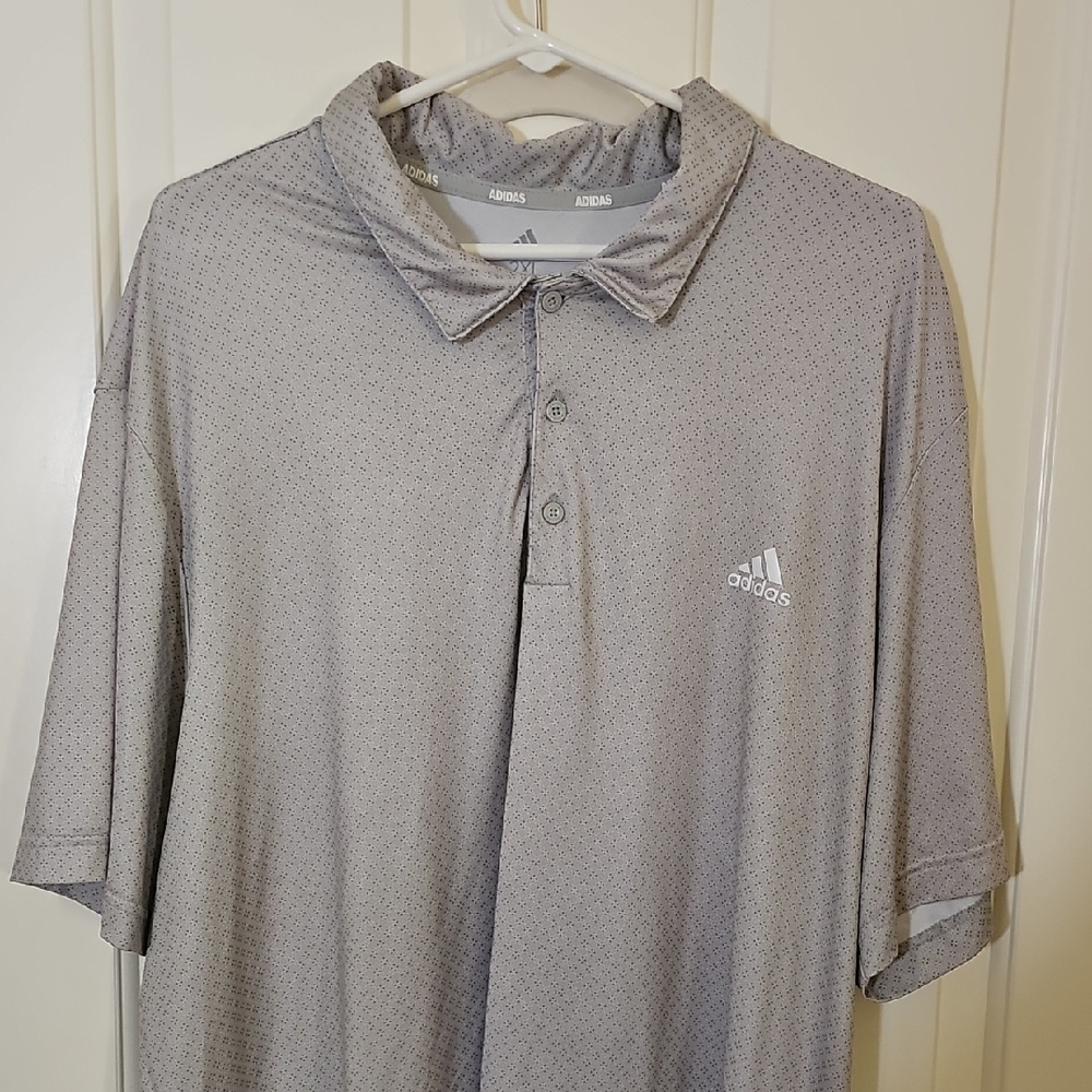 adidas Men’s Gray Short-Sleeve Golf Polo